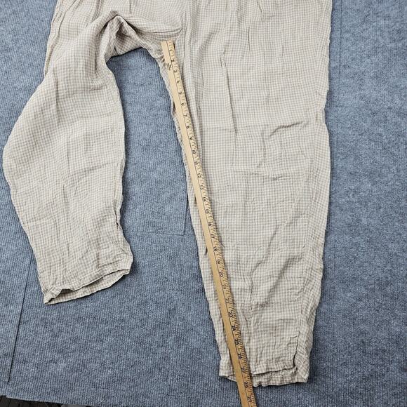 Eileen Fisher Pants Womens 3X Gingham Check Pull On Coastal Lightweight Tapered - Picture 4 of 8